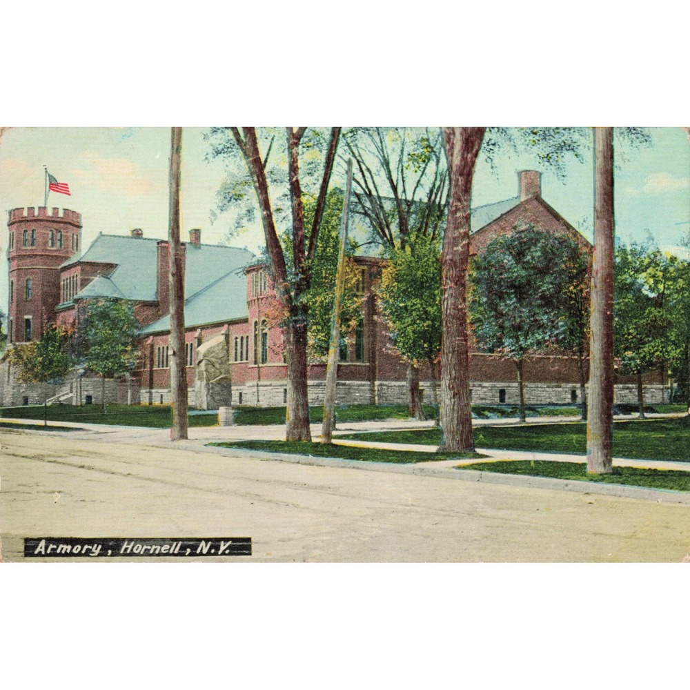 Hornell New York NY Postcard 1912 Armory Building Divided Back Baker Bros Posted - Picture 1 of 2